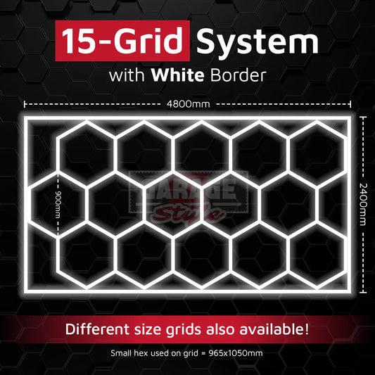 Hexagon Lichtsystem 15 Grid mit Rahmen