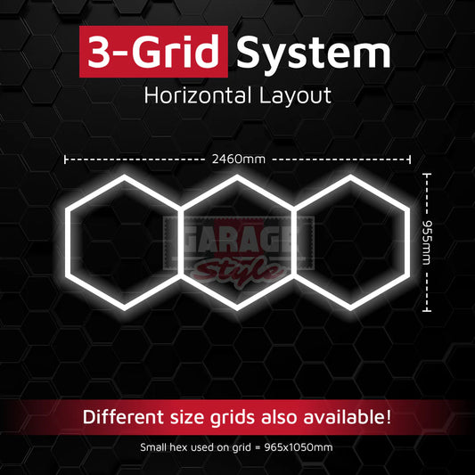 Hexagon Lichtsystem 3 Grid in einer Reihe