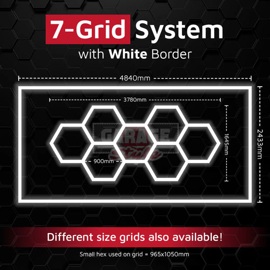 Hexagon Lichtsystem 7 Grid mit Rahmen